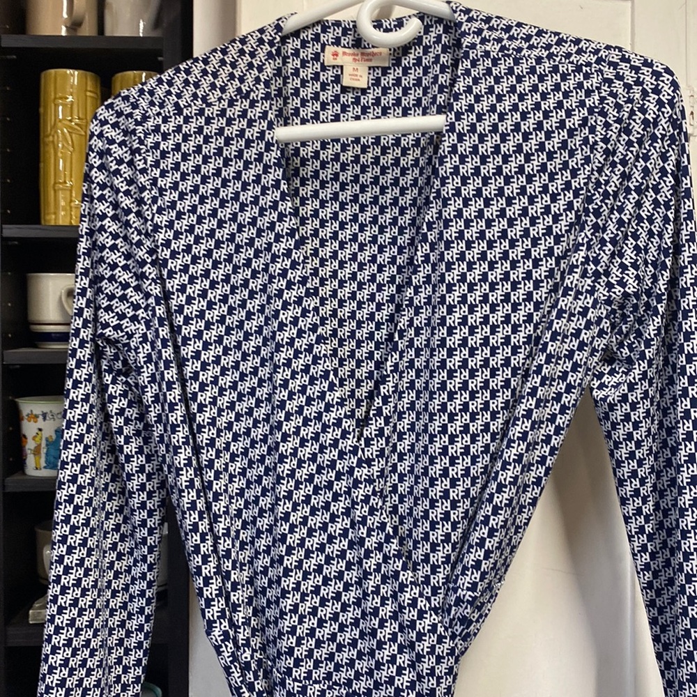 Brooks Brothers Red Fleece collection logo wrap dress size M